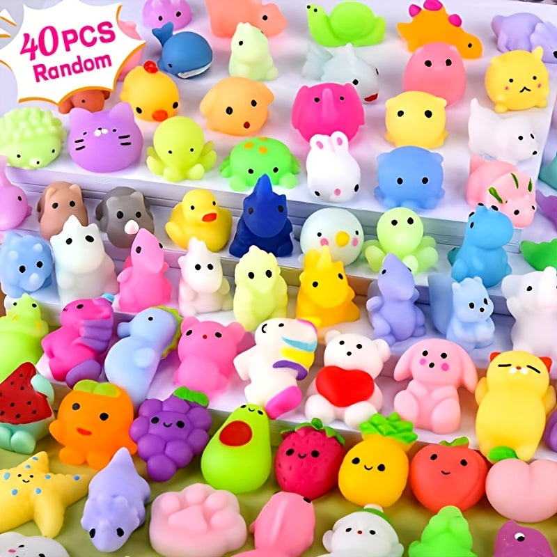 40 pièces Jouets en Forme d'Animaux, Favoris de Fête à Presser, Idéaux pour Récompenses de Classe, Cadeaux d'Anniversaire et Jeux de Fête