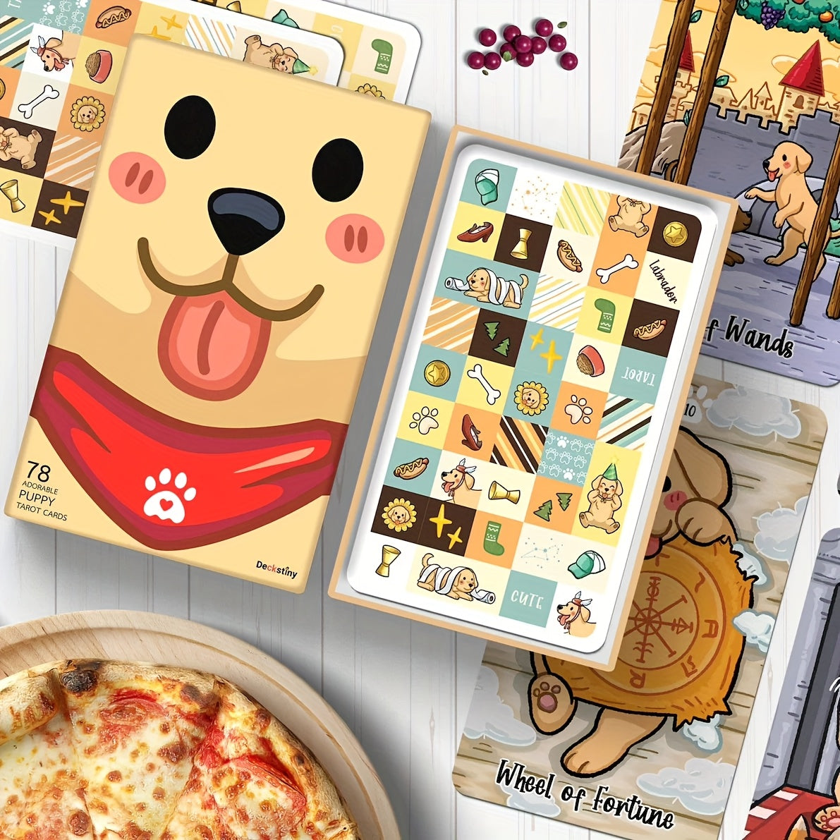 Jeux de société, cartes de tarot Labradorables avec un design de chien mignon, un jeu de 78 cartes Oracle Visions Divination Edition, jeux de société, cadeaux de Noël, cadeaux de nouvel an, jouets.