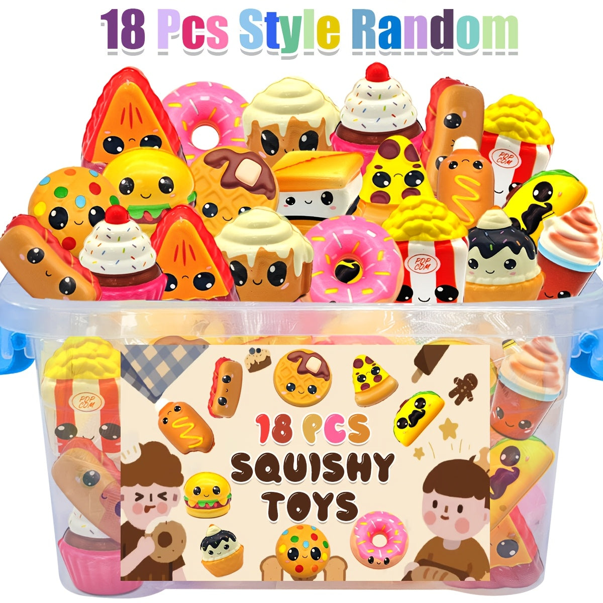 18pcs Jouets Squishy Alimentaires, Jouets Squishies Jumbo à Montée Lente, Cadeau d'Hiver, Remplissage de Sac de Friandises, Remplissage de Piñata, Cadeaux d'Anniversaire, Prix de Coffre au Trésor, Cadeau de la Saint-Valentin
