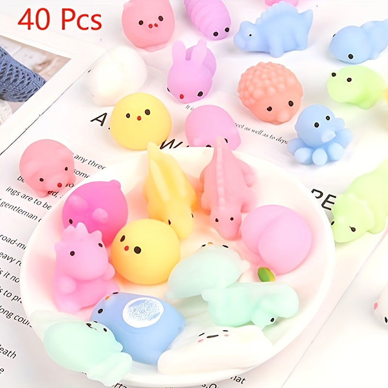 40 pièces Jouets en Forme d'Animaux, Favoris de Fête à Presser, Idéaux pour Récompenses de Classe, Cadeaux d'Anniversaire et Jeux de Fête