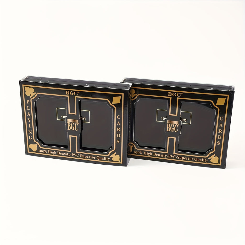 2 Decks BGC Cartes à jouer imperméables, PVC haute densité, Qualité supérieure, Jeu pour adultes, Matériau plastique, Boîte conteneur - Idéal pour les jeux de cartes et les collectionneurs