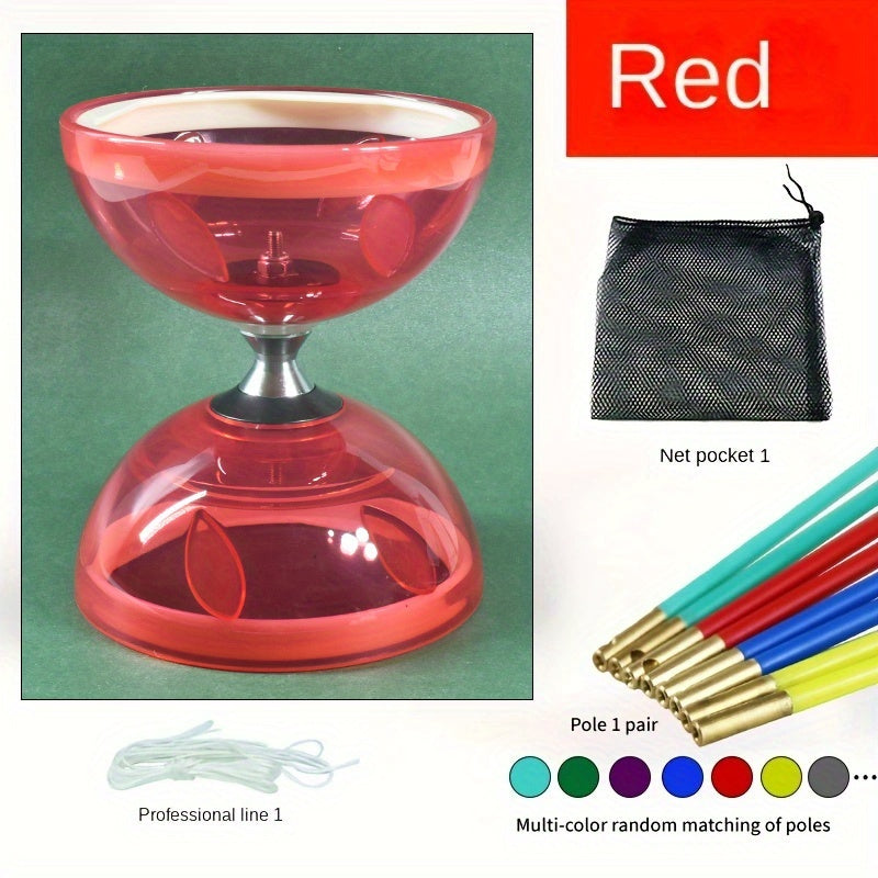 Diabolo à Grand Roulement Cloche Feuille à Deux Têtes Tir de Guerre Yo-Yo Équipement Traditionnel Chinois pour Jonglerie Populaire