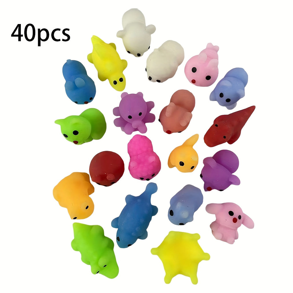 40 pièces Jouets en Forme d'Animaux, Favoris de Fête à Presser, Idéaux pour Récompenses de Classe, Cadeaux d'Anniversaire et Jeux de Fête