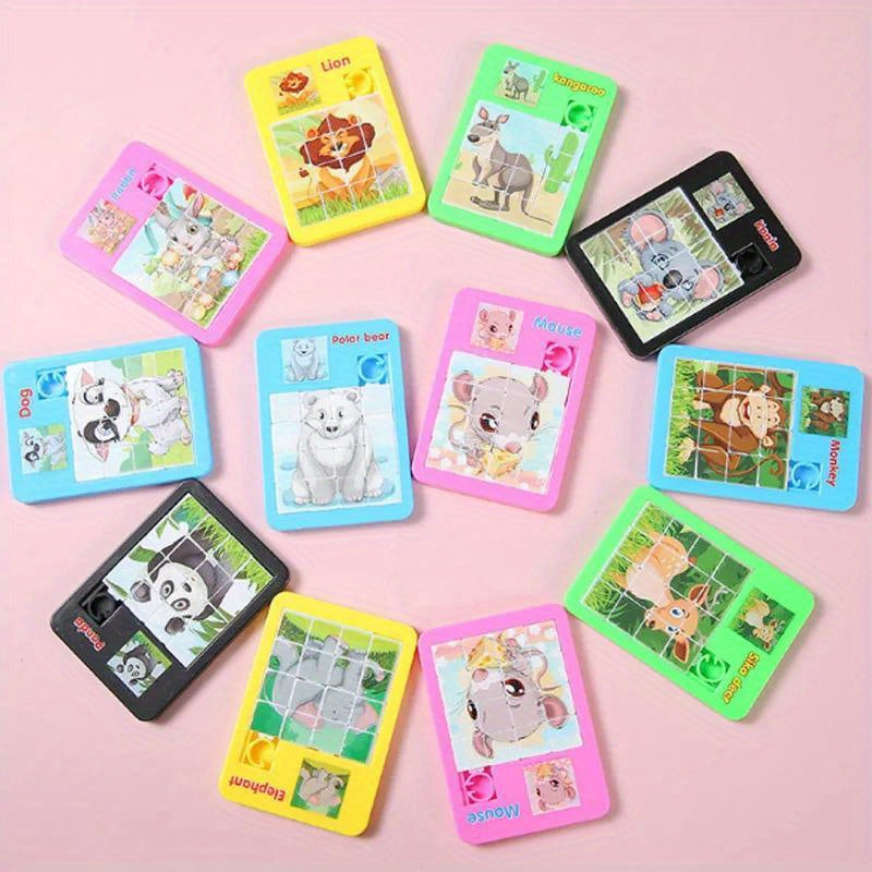 20 Puzzles Éducatifs en Plastique - Animaux Mignons et Cartoon - Cadeaux d'Anniversaire, Récompenses de Classe, Fêtes et Carnavals