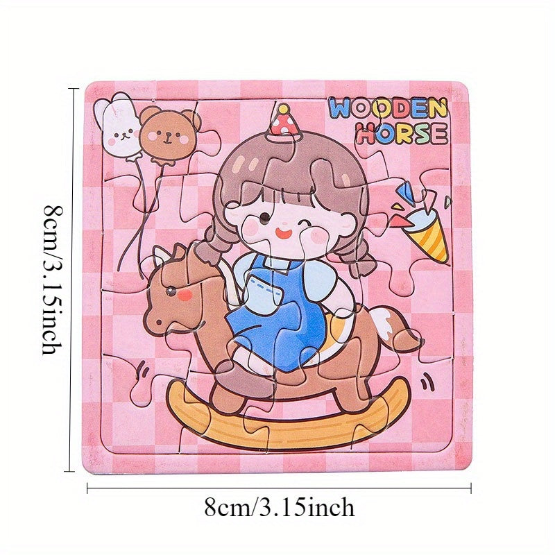 20PCS Mini Puzzle de papier d'animal de cartoon éducatif Jouet pour les fêtes d'anniversaire et les cadeaux de Noël et d'Halloween les plus appropriés (Style aléatoire)