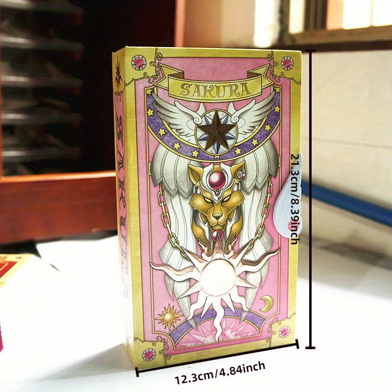 Prenez-le Maintenant ! Nouvelle Édition de Luxe de la Fille des Cartes Magiques Sakura - Transformation Sakura, Jeu de Rôle d'Anime avec les Cartes Trèfle Portables du Nouveau Magicien Sakura, Coffret Cadeau et Décoration à Collectionner