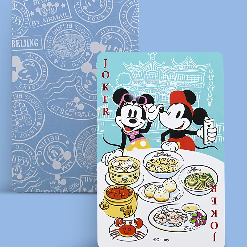 54 pièces de jeu de poker Mickey et amis, matériau papier, basé sur le poker de table Lucky, avec boîte de conteneur, adapté aux réunions familiales, fêtes et célébrations de vacances - Idéal pour Noël, Halloween, Pâques, cadeau de Nouvel An