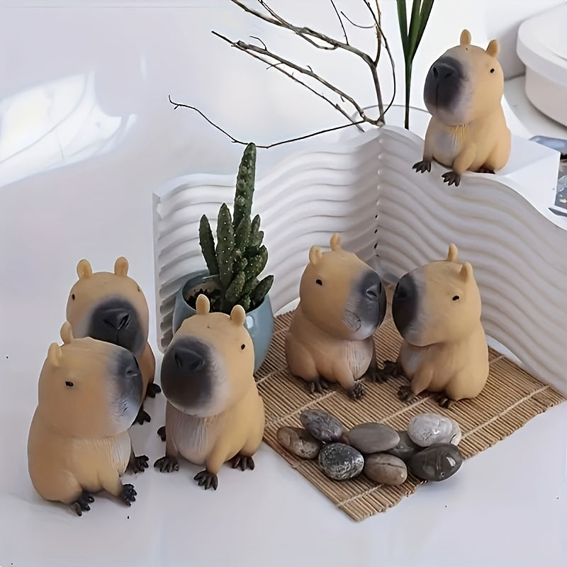 1pc Jolie Capybara en caoutchouc - Rebond rapide, durable, design animal unique, parfait pour les cadeaux de fête et les cadeaux de vacances, jouet de Halloween et de Noël