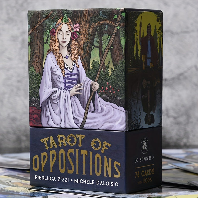 Tarot des Oppositions, jeu de cartes de fortune de taille standard à 78 cartes, jeu de société de divination pour Halloween, Thanksgiving, cadeau de Noël