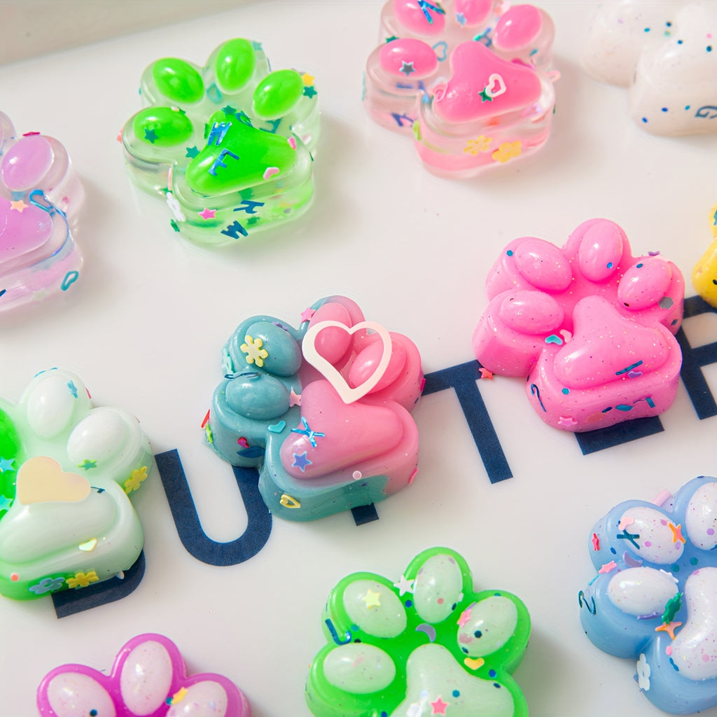 12\u002F24\u002F36 pièces Mini Jouets Souples Mignons en Forme de Patte de Chat, Jouets Souples à Presser Griffes d'Animal, Remplissage Idéal pour Décoration de Panier de Pâques, Garniture pour Sac de Fête de Noël