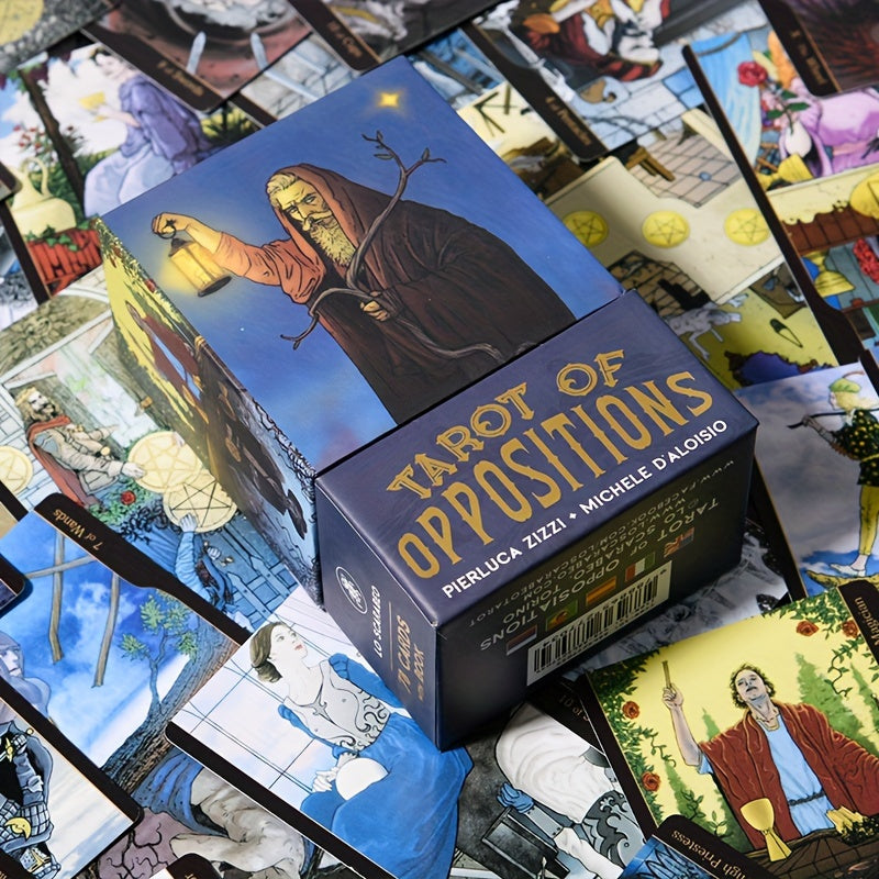 Tarot des Oppositions, jeu de cartes de fortune de taille standard à 78 cartes, jeu de société de divination pour Halloween, Thanksgiving, cadeau de Noël
