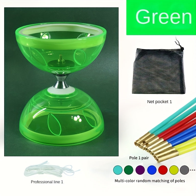 Diabolo à Grand Roulement Cloche Feuille à Deux Têtes Tir de Guerre Yo-Yo Équipement Traditionnel Chinois pour Jonglerie Populaire