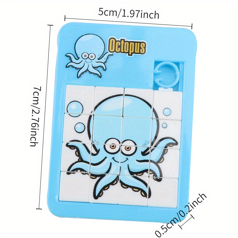 12pcs - Puzzle Coulissant pour Jeunes Animaux, Entraînement à la Pensée Logique, Jouet de Puzzles, Convient aux Jeunes pour Développer leur Cerveau (Couleur et Motif Aléatoires)