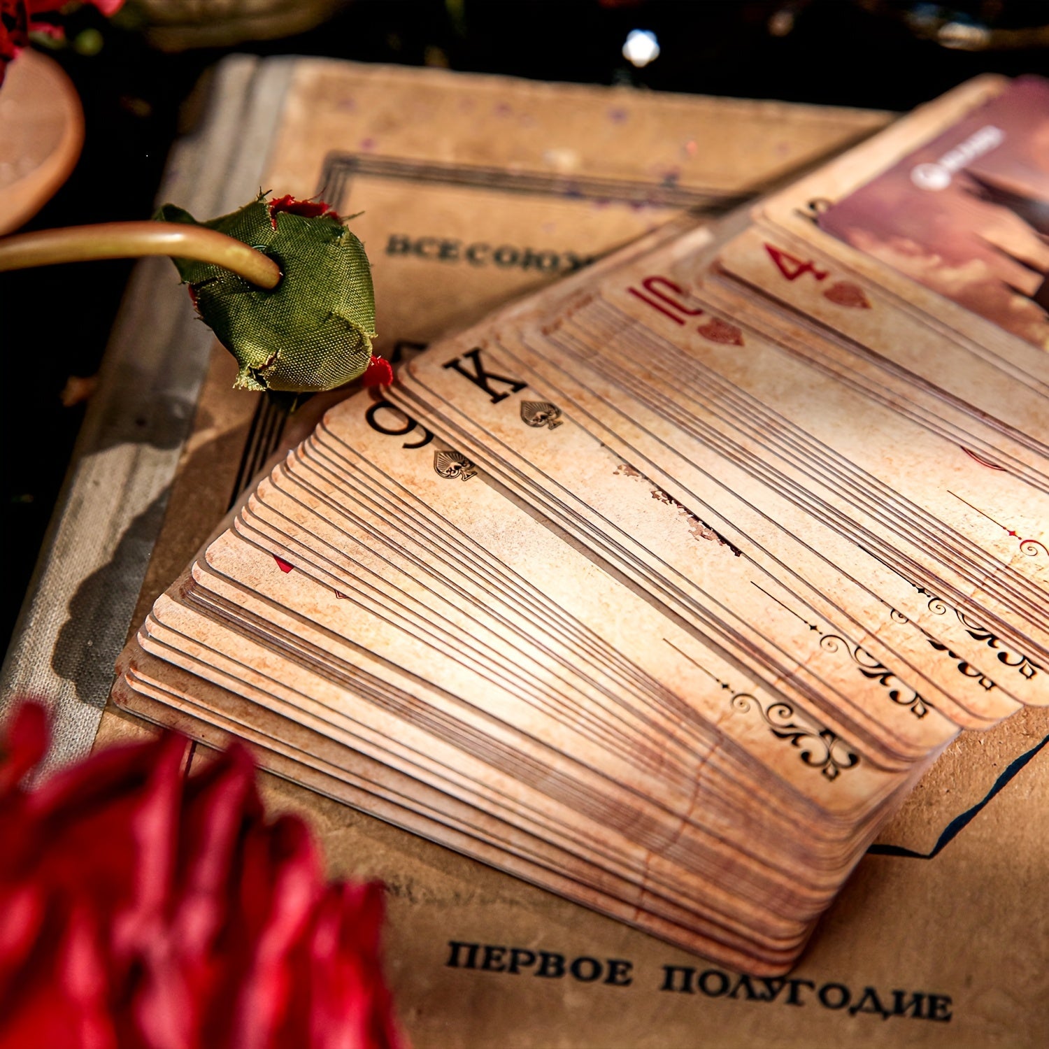 55pcs\u002Fboîte Cartes de Poker Exquises Style Magique Rétro Sombre Mystérieux, Jeu de Cartes Multijoueur, Relaxation, Divertissement, Utilisation de Fête, Décoration de Scrapbook