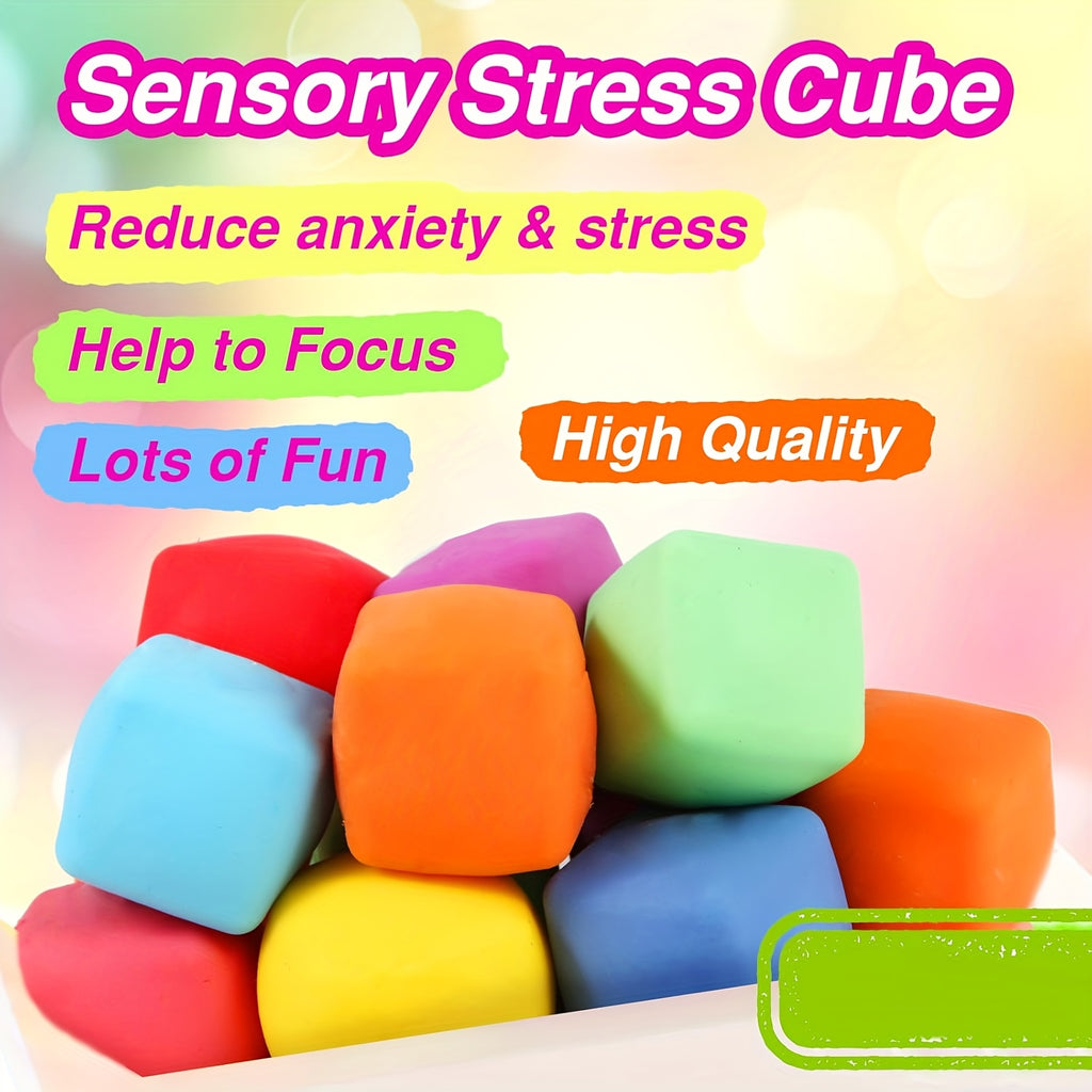 20 Cubes Antistress Souples - Jouets Sensoriels à Détente Lente pour Enfants et Étudiants - Idéaux pour Récompenses en Classe, Cadeaux de Noël et Fêtes