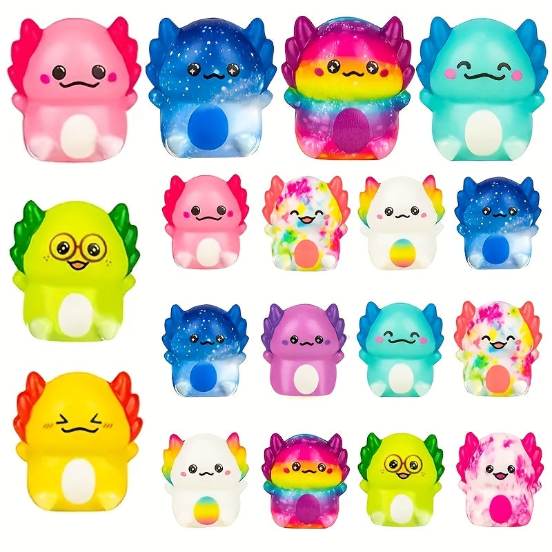 24 pièces de Jouets Mignons d'Axolotls à Montée Lente en Peluche Douce - Couleurs et Motifs Variés, Idéaux pour Cadeaux d'Anniversaire, Prix de Carnaval, Sacs de Bonbons & Décorations Festives