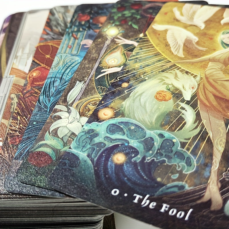 Tarot AURA Édition Nacrée, 78 Cartes Taille Standard, Papier de Couleurs Mélangées, Jeu de Cartes de Divination pour Fête, Halloween, Noël, Cadeau de Thanksgiving