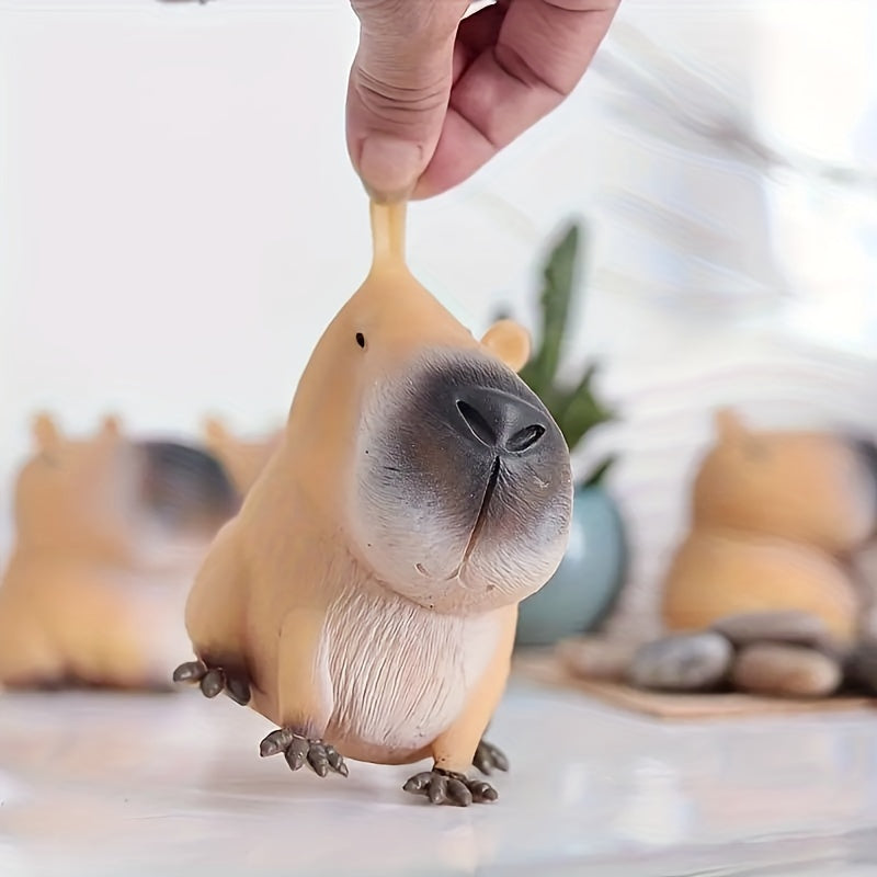 1pc Jolie Capybara en caoutchouc - Rebond rapide, durable, design animal unique, parfait pour les cadeaux de fête et les cadeaux de vacances, jouet de Halloween et de Noël
