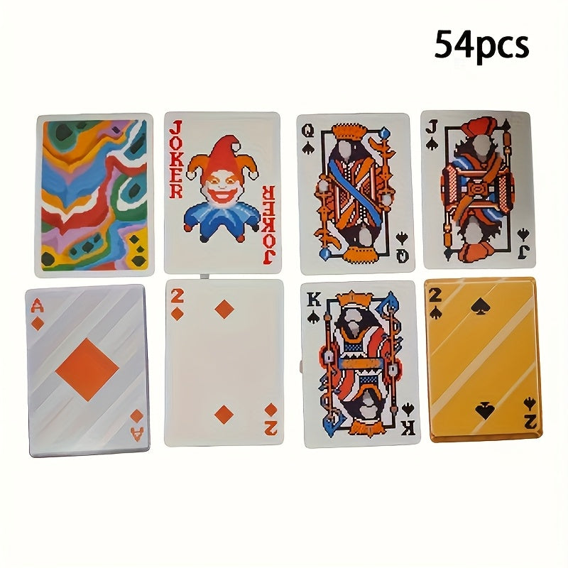 54 Cartes de Jeu Joker - Design D'Art Pixel Vibrant, Idéal Pour Les Jeux de Fête Et Le Poker, Les Essentiels Des Jeux de Cartes | Design Joufflu | Carton de Jeu Durable