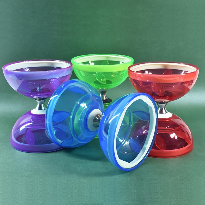 Diabolo à Grand Roulement Cloche Feuille à Deux Têtes Tir de Guerre Yo-Yo Équipement Traditionnel Chinois pour Jonglerie Populaire
