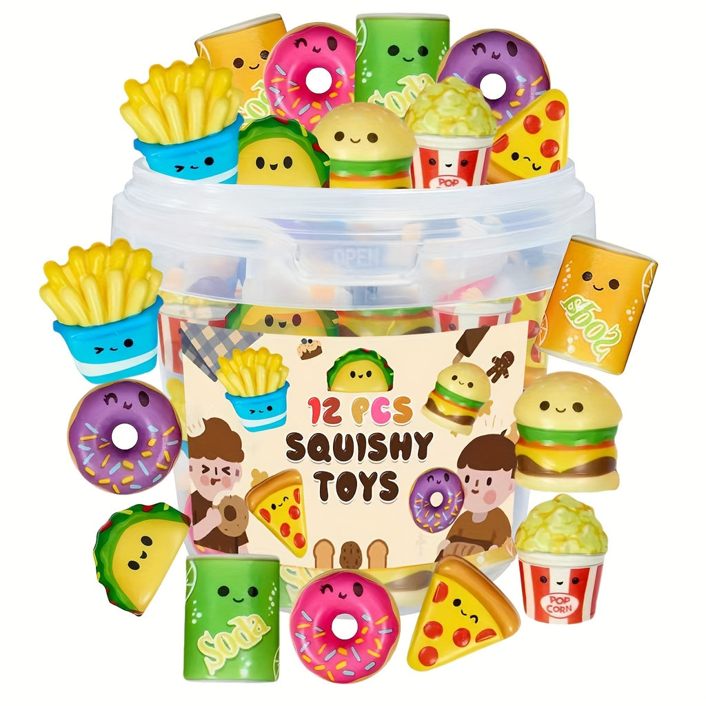 12\u002F24 pièces Jouets Alimentaires Mous, Cadeaux de Noël et Nouvel An, Jouets Mignons Kawaii pour Anniversaire, Remplissage de Piñatas, Bonbons de Carnaval, Cadeaux de Fête pour Garçons & Filles