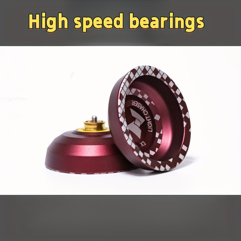 Yo-Yo en alliage d'aluminium professionnel pour la compétition - Béquille haute vitesse, artisanat de précision, idéal pour les 14 ans et plus, rouge