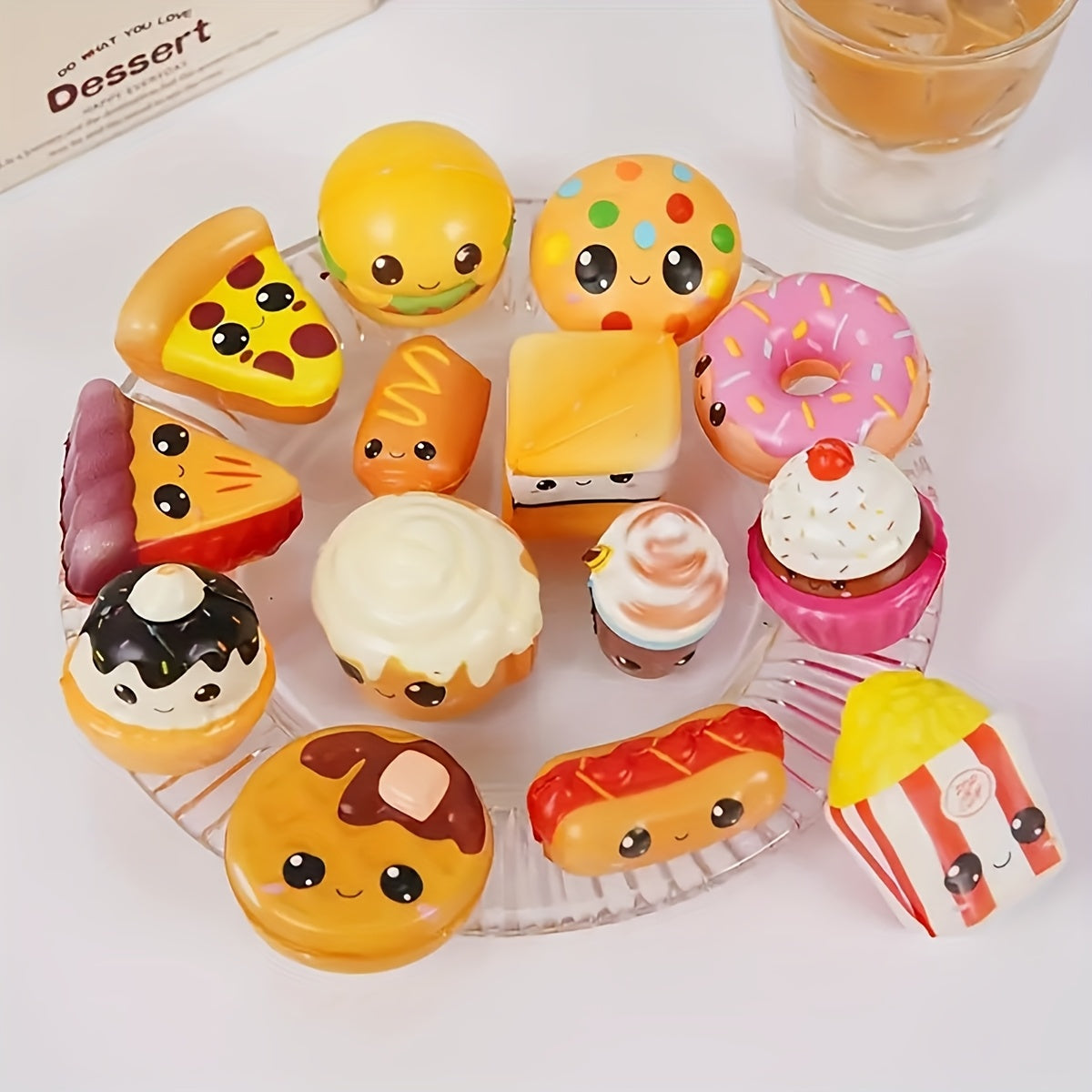 18pcs Jouets Squishy Alimentaires, Jouets Squishies Jumbo à Montée Lente, Cadeau d'Hiver, Remplissage de Sac de Friandises, Remplissage de Piñata, Cadeaux d'Anniversaire, Prix de Coffre au Trésor, Cadeau de la Saint-Valentin