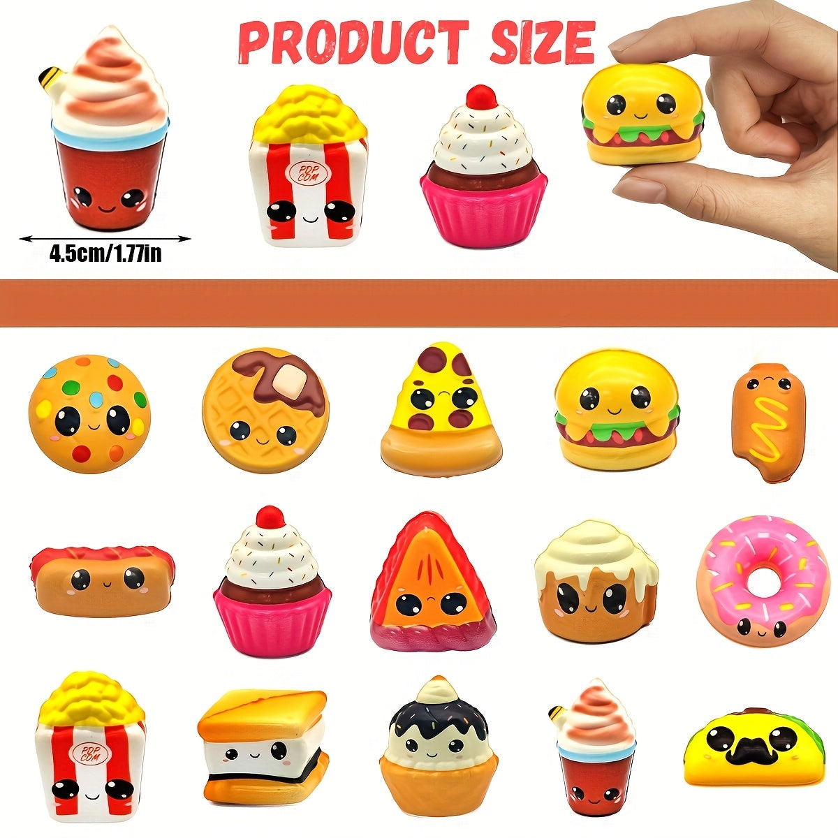 18pcs Jouets Squishy Alimentaires, Jouets Squishies Jumbo à Montée Lente, Cadeau d'Hiver, Remplissage de Sac de Friandises, Remplissage de Piñata, Cadeaux d'Anniversaire, Prix de Coffre au Trésor, Cadeau de la Saint-Valentin