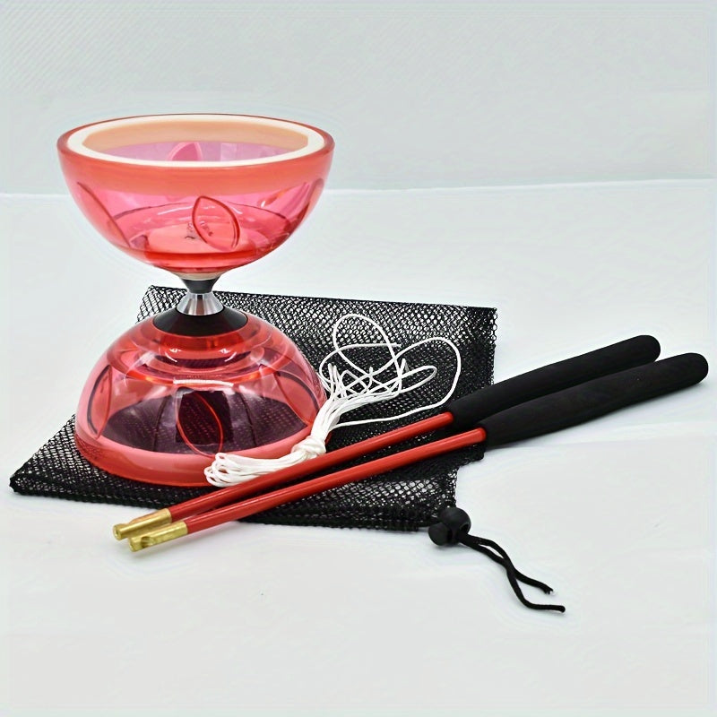 Diabolo à Grand Roulement Cloche Feuille à Deux Têtes Tir de Guerre Yo-Yo Équipement Traditionnel Chinois pour Jonglerie Populaire
