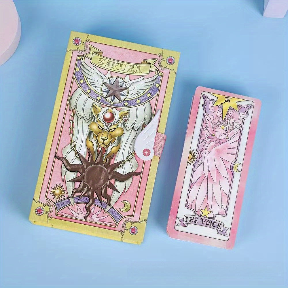 Prenez-le Maintenant ! Nouvelle Édition de Luxe de la Fille des Cartes Magiques Sakura - Transformation Sakura, Jeu de Rôle d'Anime avec les Cartes Trèfle Portables du Nouveau Magicien Sakura, Coffret Cadeau et Décoration à Collectionner