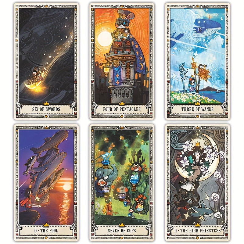 Cartes de Tarot Fantaisie KEPNOY Amour & Courage - Édition Standard de 78 Cartes pour Divination, Jeu de Fête et Prédiction de l'Avenir - Cadeau Idéal pour Halloween, Noël, Thanksgiving