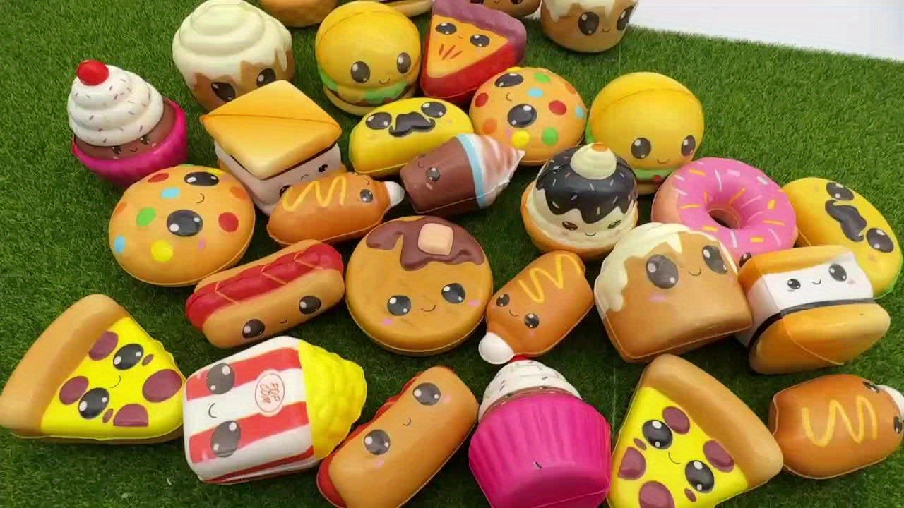 18pcs Jouets Squishy Alimentaires, Jouets Squishies Jumbo à Montée Lente, Cadeau d'Hiver, Remplissage de Sac de Friandises, Remplissage de Piñata, Cadeaux d'Anniversaire, Prix de Coffre au Trésor, Cadeau de la Saint-Valentin