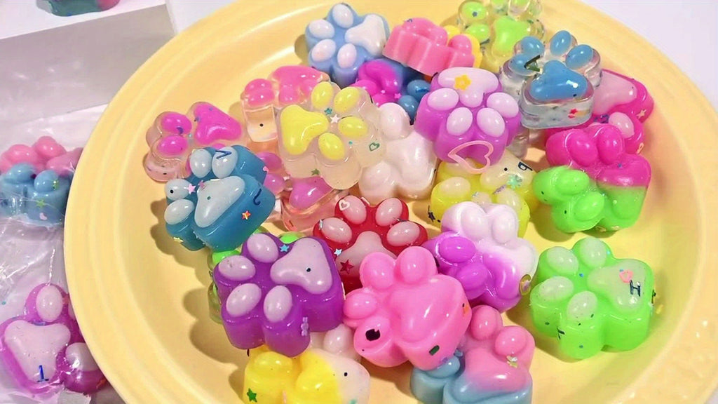 12\u002F24\u002F36 pièces Mini Jouets Souples Mignons en Forme de Patte de Chat, Jouets Souples à Presser Griffes d'Animal, Remplissage Idéal pour Décoration de Panier de Pâques, Garniture pour Sac de Fête de Noël