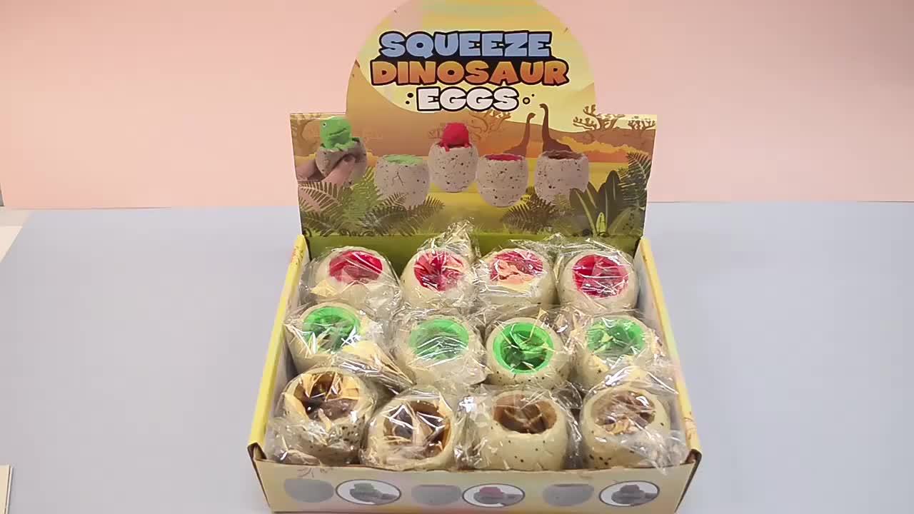 3 pièces Jouets à Presser Œufs de Dinosaure Colorés - Design Fissuré Texturé, Couleurs Variées (Vert, Rouge, Rose), Amusement et Détente pour Enfants, Idéal pour Anniversaires, Vacances et Cadeaux de Pâques, Jouets Dinosaures