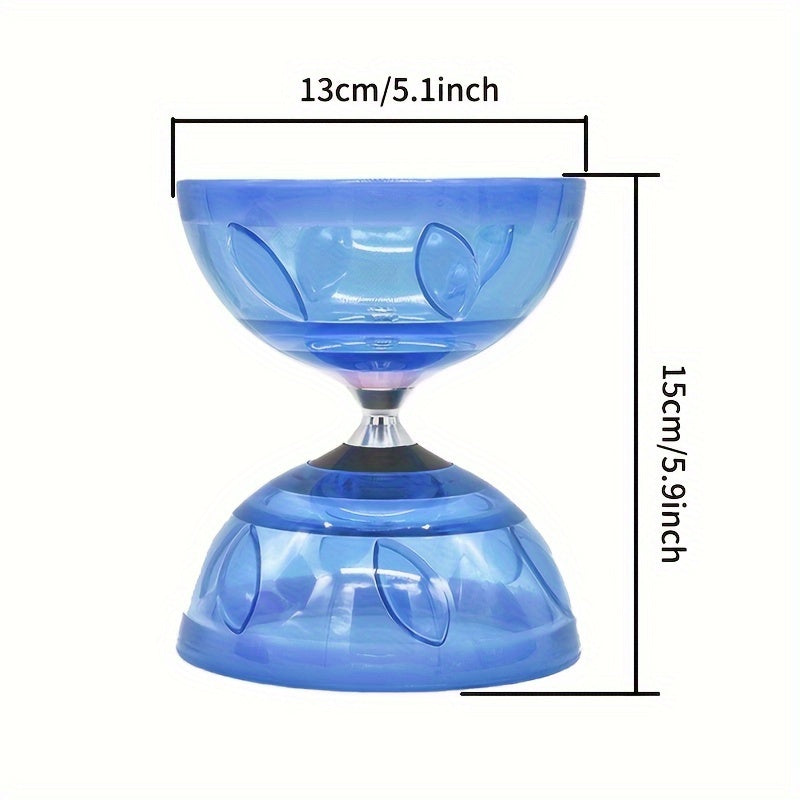 Diabolo à Grand Roulement Cloche Feuille à Deux Têtes Tir de Guerre Yo-Yo Équipement Traditionnel Chinois pour Jonglerie Populaire