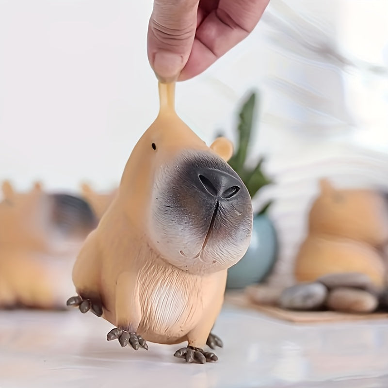 1pc Jolie Capybara en caoutchouc - Rebond rapide, durable, design animal unique, parfait pour les cadeaux de fête et les cadeaux de vacances, jouet de Halloween et de Noël