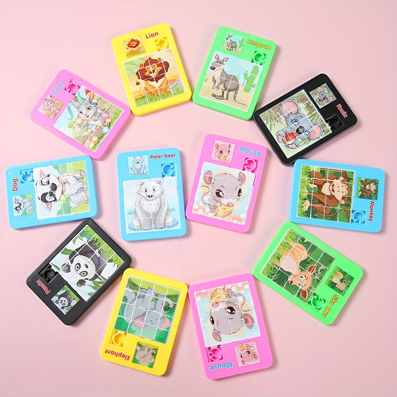 10pcs Ensemble de puzzle à animaux de dessin animé, jouets éducatifs en plastique pour enfants, idéal pour les cadeaux de fête d'anniversaire, les récompenses de classe, les cadeaux de Noël, le plaisir de jeu en famille - Des conceptions assorties