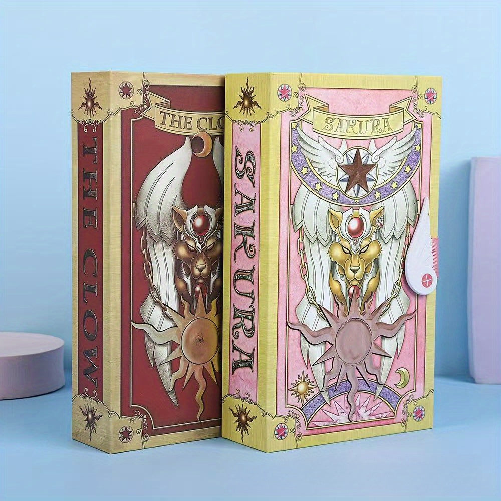 Prenez-le Maintenant ! Nouvelle Édition de Luxe de la Fille des Cartes Magiques Sakura - Transformation Sakura, Jeu de Rôle d'Anime avec les Cartes Trèfle Portables du Nouveau Magicien Sakura, Coffret Cadeau et Décoration à Collectionner