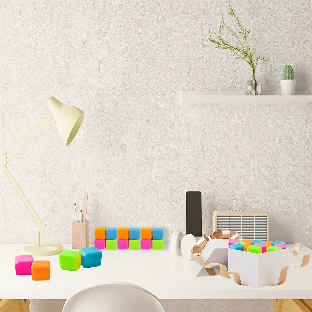 20 Cubes Antistress Souples - Jouets Sensoriels à Détente Lente pour Enfants et Étudiants - Idéaux pour Récompenses en Classe, Cadeaux de Noël et Fêtes
