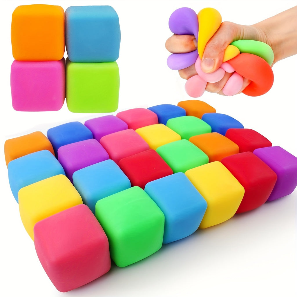 20 Cubes Antistress Souples - Jouets Sensoriels à Détente Lente pour Enfants et Étudiants - Idéaux pour Récompenses en Classe, Cadeaux de Noël et Fêtes