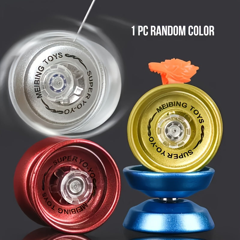 Yo-Yo Métallique Durable avec 1 Roue de Couleur Aléatoire - Couleurs Vibrantes, Poignée Ergonomique, Cadeau Idéal pour Noël, Halloween, Anniversaires & Fêtes (3 ans et plus)