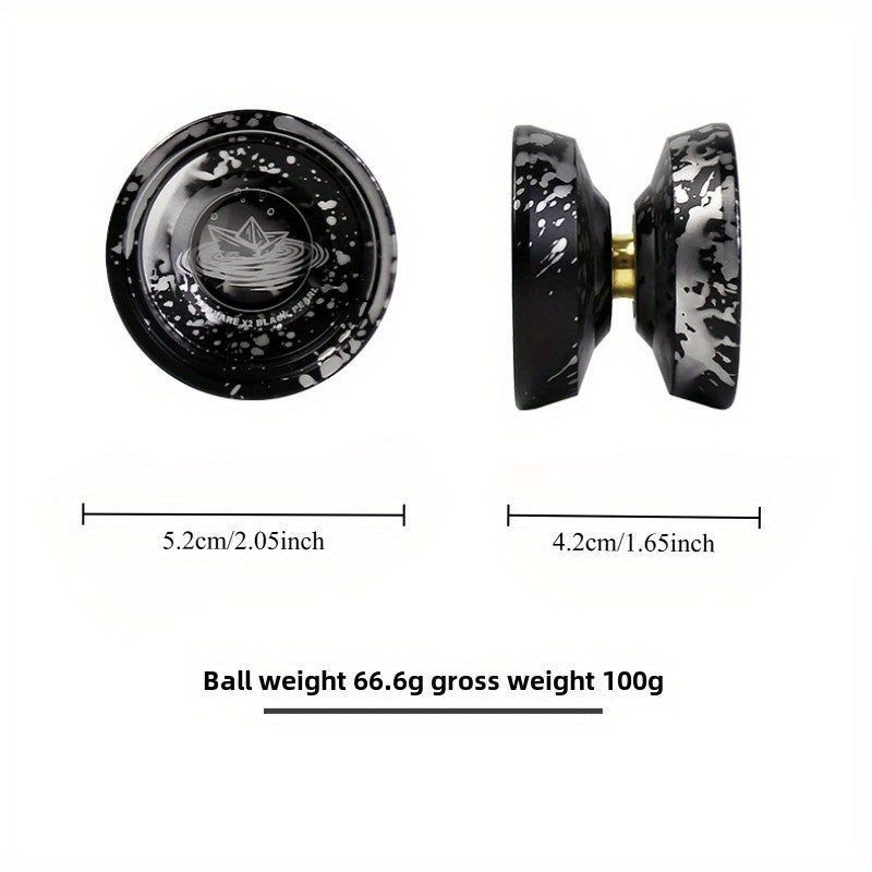 1pc X2 Yoyo Ball noir et or - Qualité professionnelle, sommeil longue durée, alliage d'aluminium, idéal pour le jeu compétitif et les cadeaux, Yoyo de jeu compétitif | Design élégant | Impression haute qualité, Jeu de société Yoyo