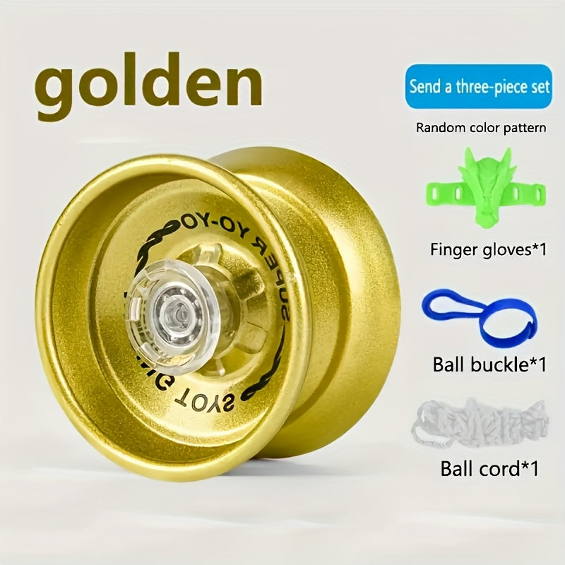 Yo-Yo Métallique Durable avec 1 Roue de Couleur Aléatoire - Couleurs Vibrantes, Poignée Ergonomique, Cadeau Idéal pour Noël, Halloween, Anniversaires & Fêtes (3 ans et plus)