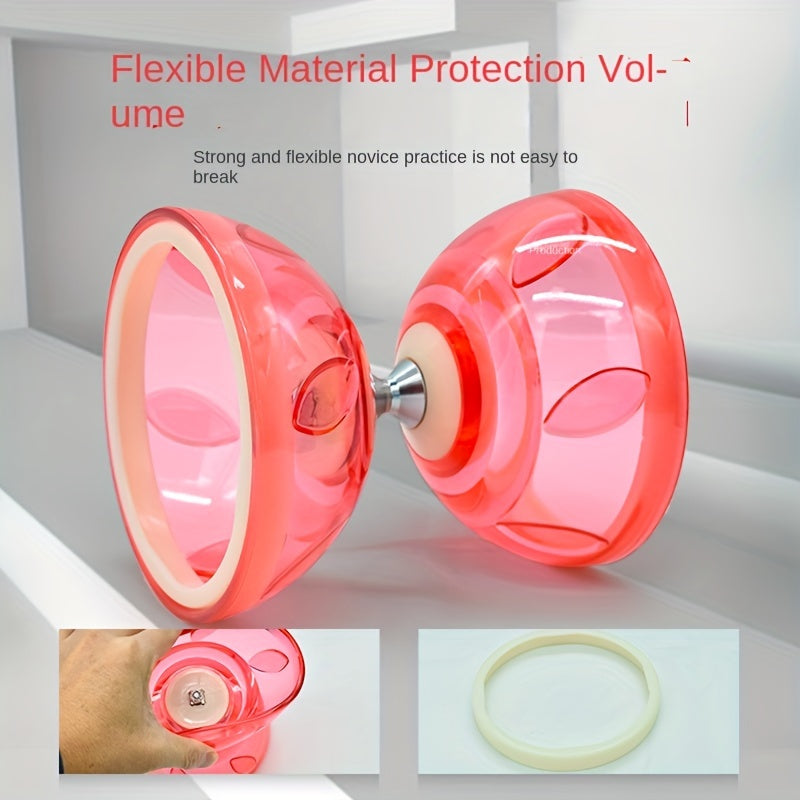 Diabolo à Grand Roulement Cloche Feuille à Deux Têtes Tir de Guerre Yo-Yo Équipement Traditionnel Chinois pour Jonglerie Populaire