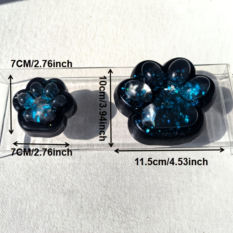 Gigantesque jouet à serrer la patte de chat bleu scintillant - Matériau TPR, jouet sensoriel interactif pour l'apprentissage et le plaisir au bureau, cadeau parfait pour un anniversaire ou une fête, temps de jeu interactif, design ludique, jouet durable