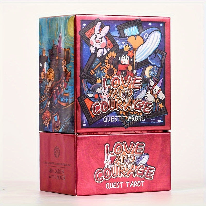 Cartes de Tarot Fantaisie KEPNOY Amour & Courage - Édition Standard de 78 Cartes pour Divination, Jeu de Fête et Prédiction de l'Avenir - Cadeau Idéal pour Halloween, Noël, Thanksgiving