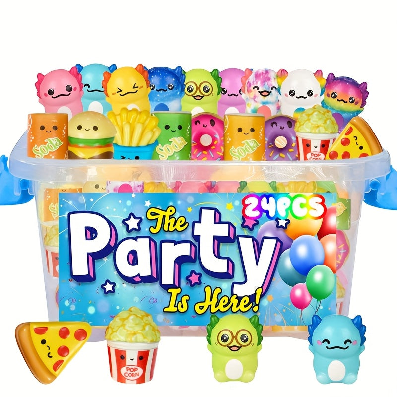12\u002F24 pièces Jouets Alimentaires Mous, Cadeaux de Noël et Nouvel An, Jouets Mignons Kawaii pour Anniversaire, Remplissage de Piñatas, Bonbons de Carnaval, Cadeaux de Fête pour Garçons & Filles