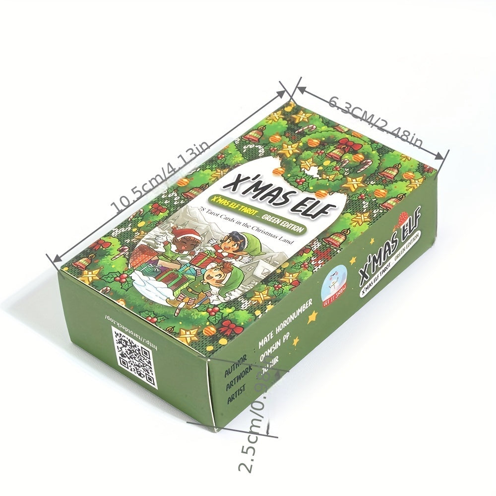 Tarot des Elfe de Noël Édition Verte - Taille Standard, Jeu de Cartes Stratégique pour le Plaisir de Noël, Herbe, Idéal pour Noël