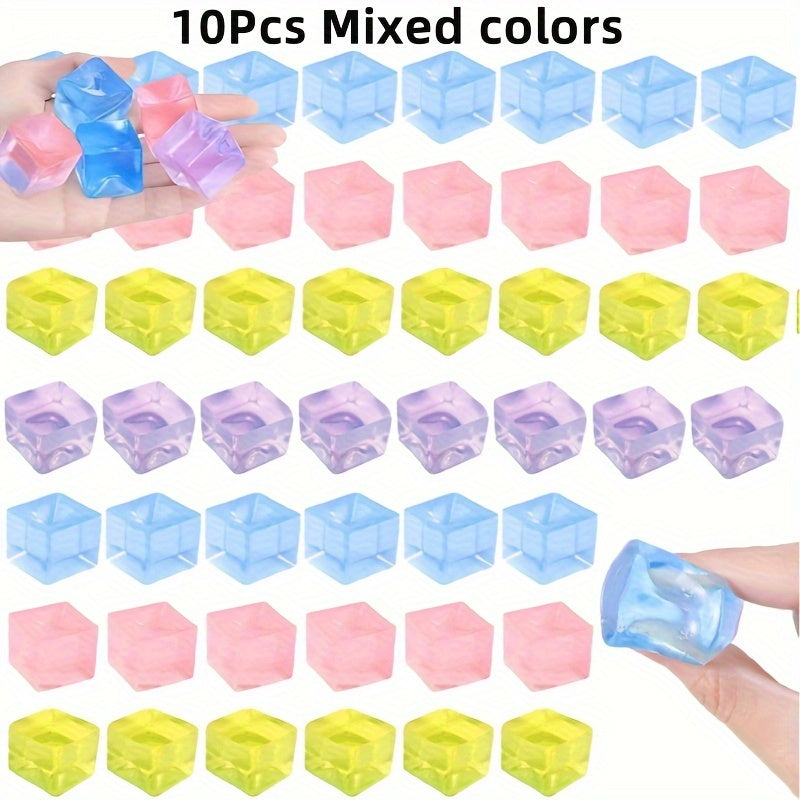 Ensemble de 10 cubes Squishy, jouets à pincer doux pour les enfants de 3 ans et plus, couleurs assorties, jeu amusant pour les adultes, cadeaux idéaux pour Halloween et Noël