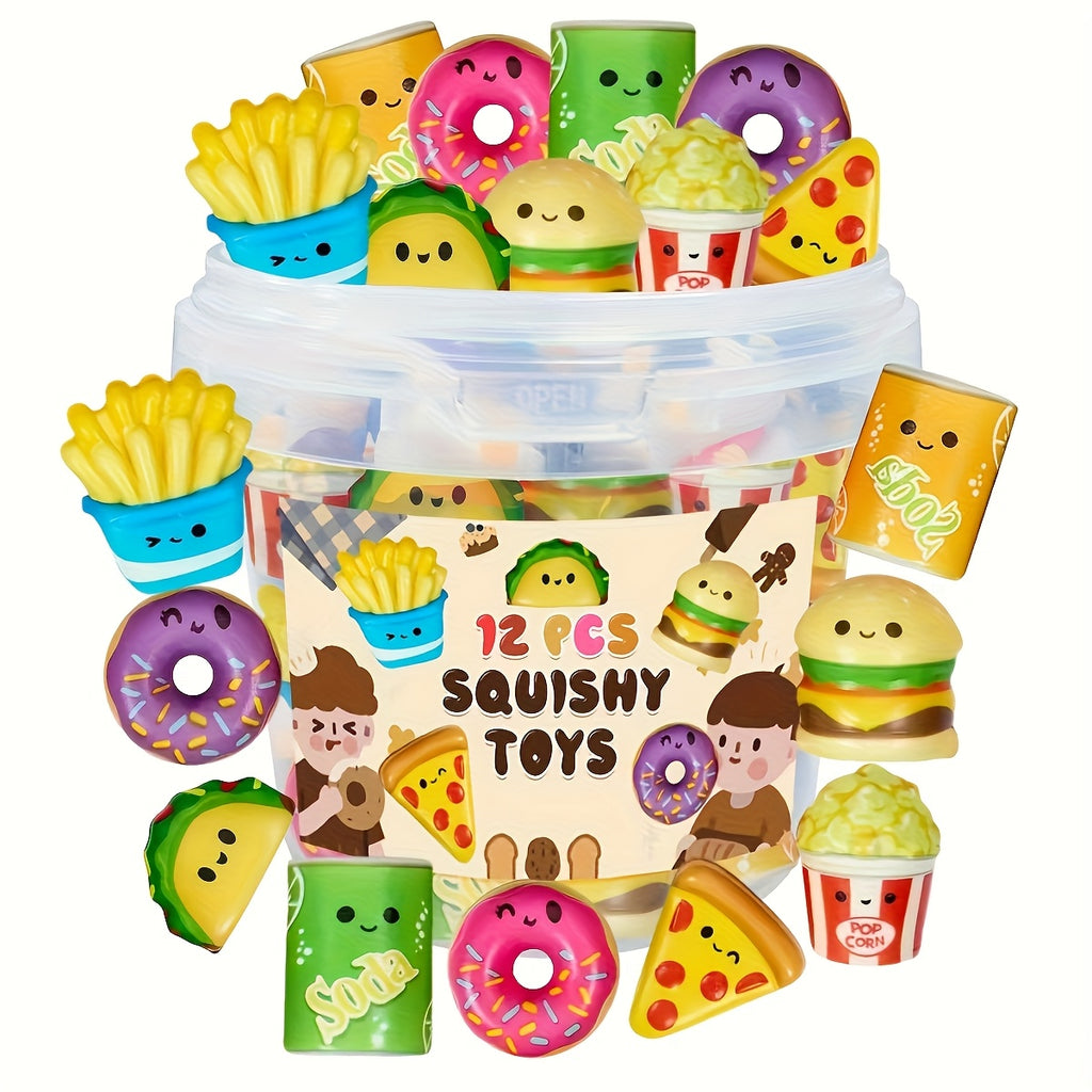 12\u002F24 pièces Jouets Alimentaires Mous, Cadeaux de Noël et Nouvel An, Jouets Mignons Kawaii pour Anniversaire, Remplissage de Piñatas, Bonbons de Carnaval, Cadeaux de Fête pour Garçons & Filles